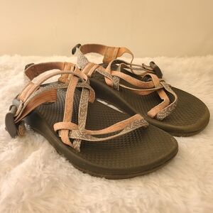 Chaco Sz 3 Youth Girls Sandals Strappy Pink & Gray